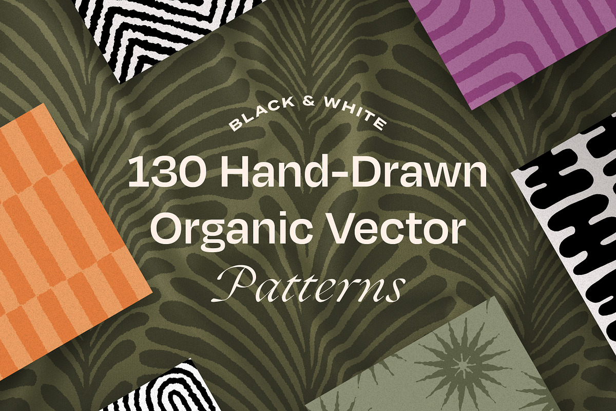130 Hand-Drawn Organic Patterns, a Pattern Graphic by Artec Maison (Photo 1 of 15)