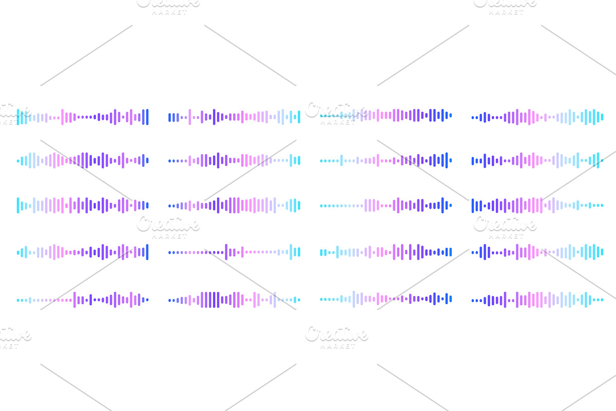 Colorful Sound Waves, an Illustration by Flashvector