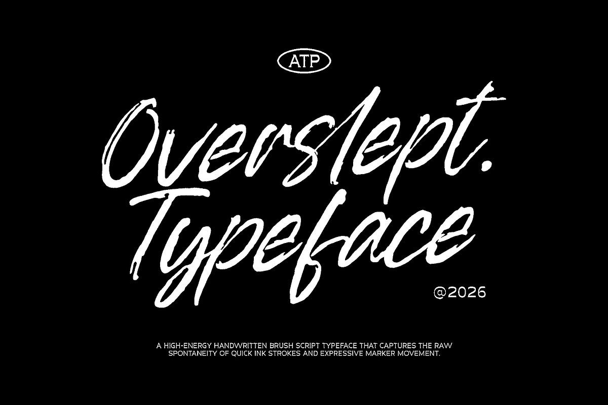OverSlept - Brush Script Typeface, a Script Font by Typeparties (Photo 1 of 8)