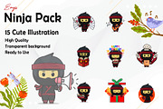 Ninja Emojis Mascot Vector Pack, an Animal Illustration by Luxe (Thumbnail 1 of 6)