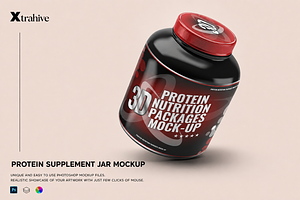 Sport Nutrition Jar Package Mockup, a Packaging Mockup by Xtrahive