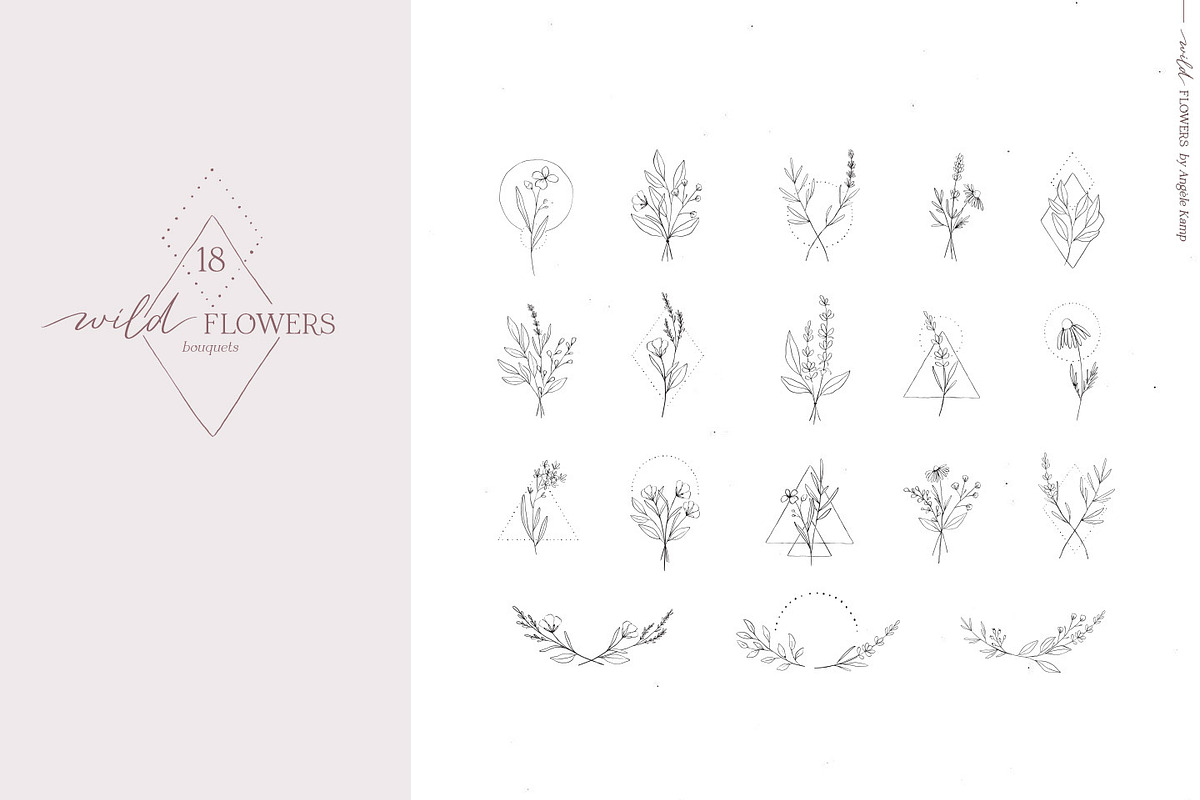 Wild flowers illustration clipart, an Illustration by Angele Kamp (Photo 4 of 15)