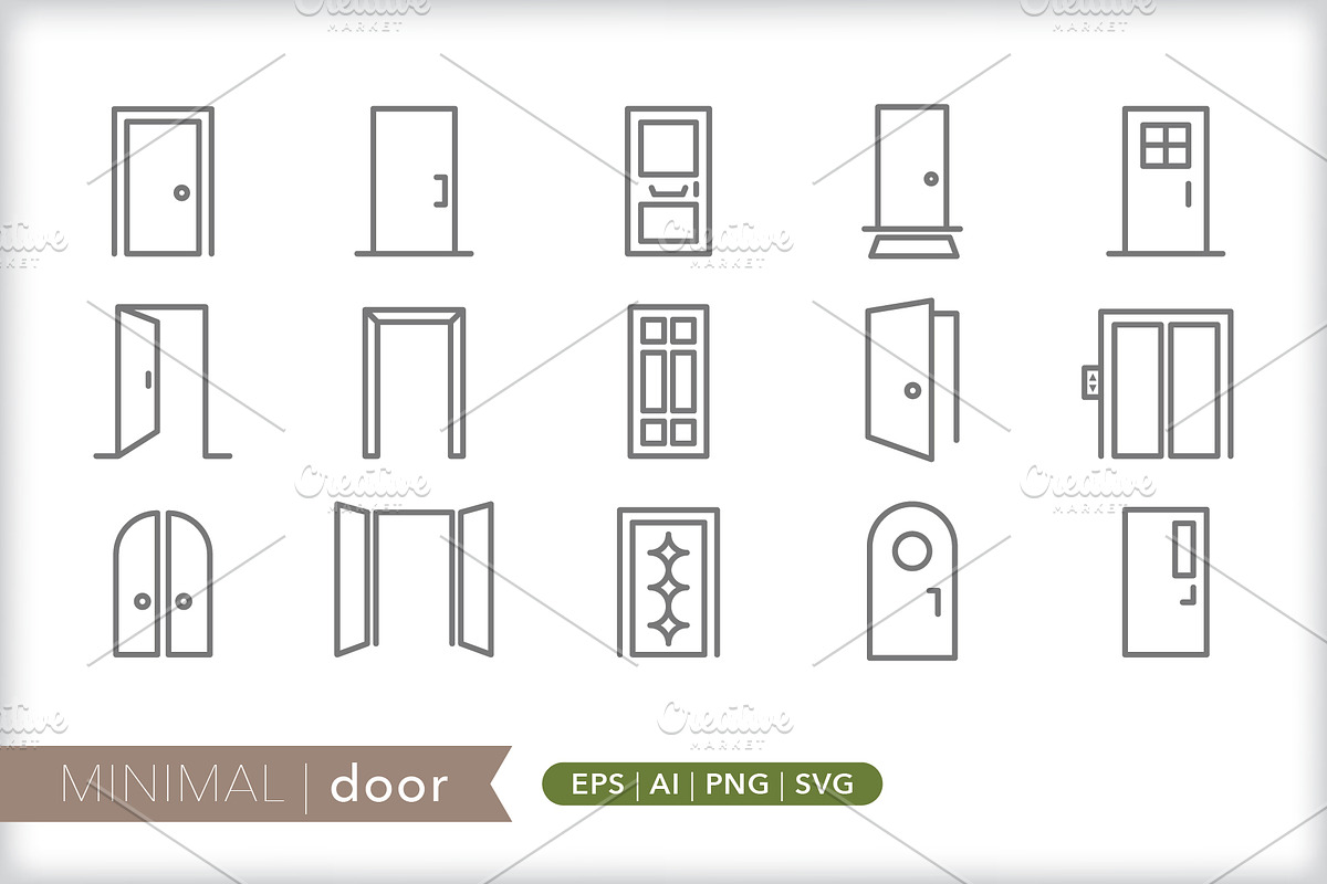 Buildings 4-pack icon bundle, an Outline Icon by Picture Window (Photo 6 of 6)