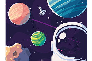 Space Astronaut Planets