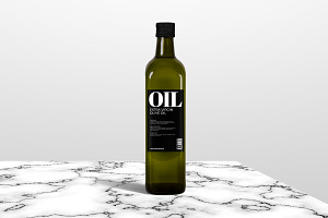 Olive oil - Square bottle mockup