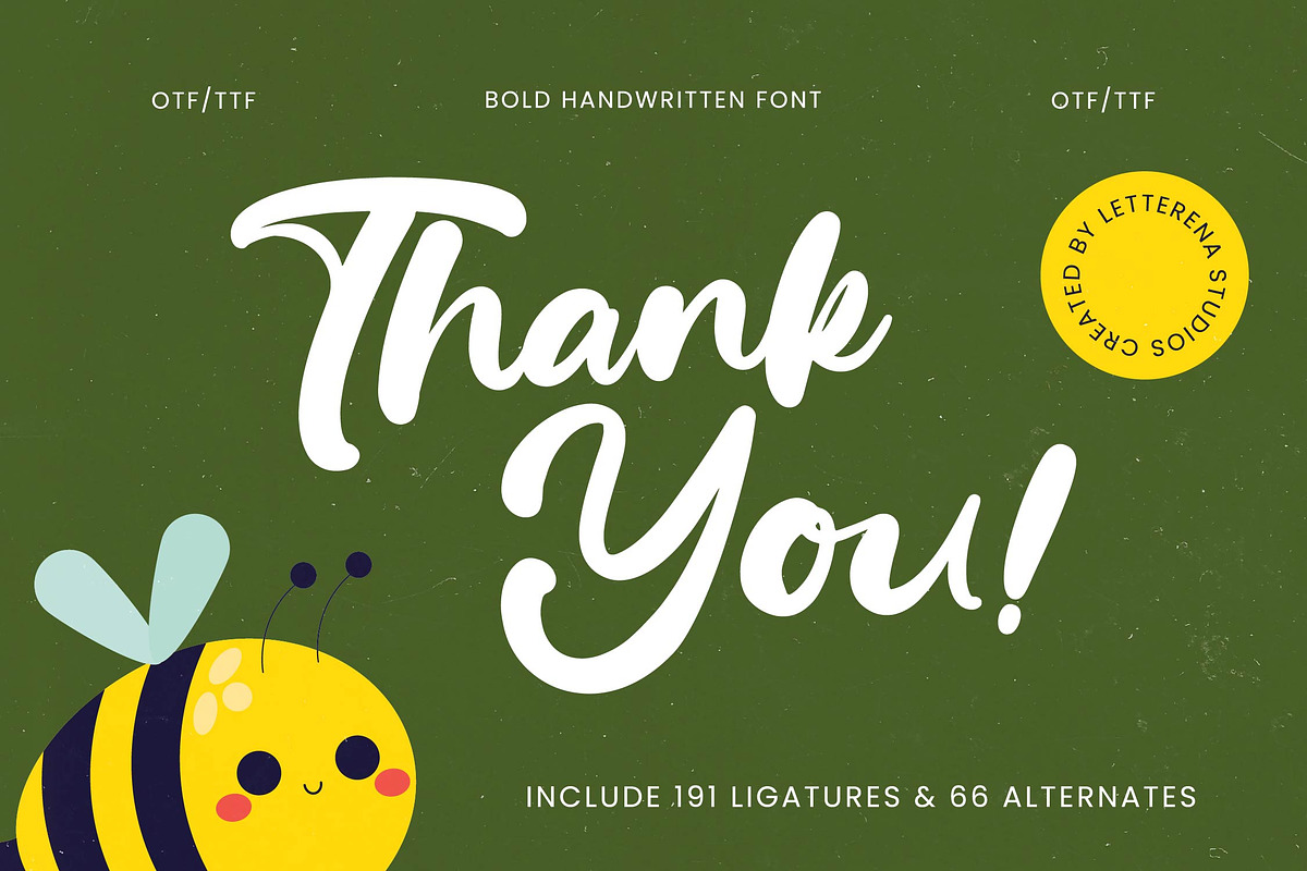 Bumble Ritual Bold Handwritten Font, a Script Font by Letterena Studios Script (Photo 20 of 20)