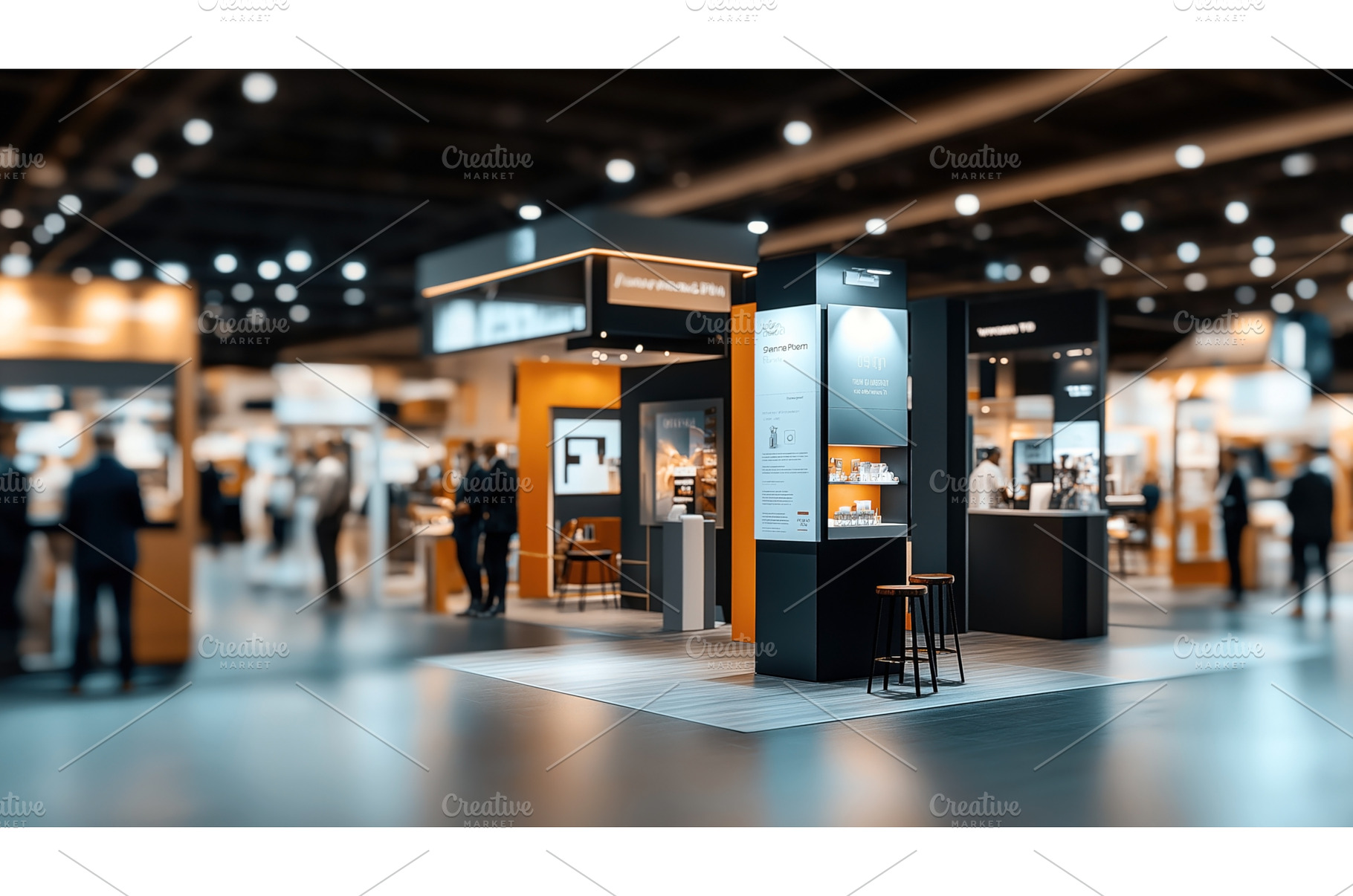 Blurred view of a modern exhibition, a Person Photo by Sergey Kotenev