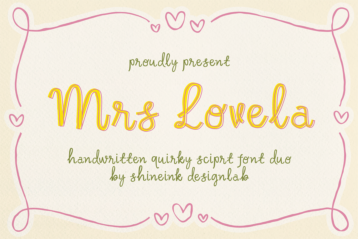 Mrs Lovela – Handwritten Font Duo, a Handwritten Font by shineink.designlab (Photo 1 of 10)