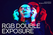RGB Double Exposure Photo Effect, a Layer Style Add-On by dokudokunomi (Thumbnail 1 of 5)