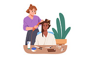 Hairdressers & makeup artist at work, a Person Illustration by Good Studio (Thumbnail 3 of 4)