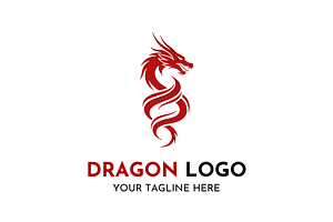Dragon Powerful Emblem Logo Design