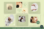 Green Skincare Instagram Creator Kit, a Social Media Template by Clairee Design Studio (Thumbnail 2 of 7)