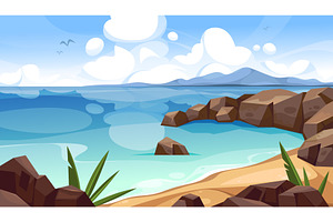 Sea,ocean landscape background, an Illustration by Elegant Solution