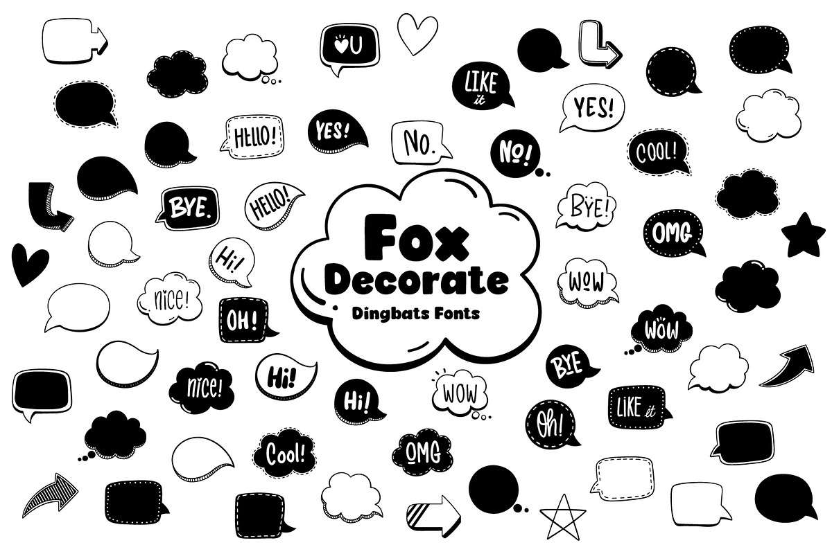 Fox Decorate Dingbats Fonts, a Symbol Font by Fox7 By Rattana (Photo 1 of 6)