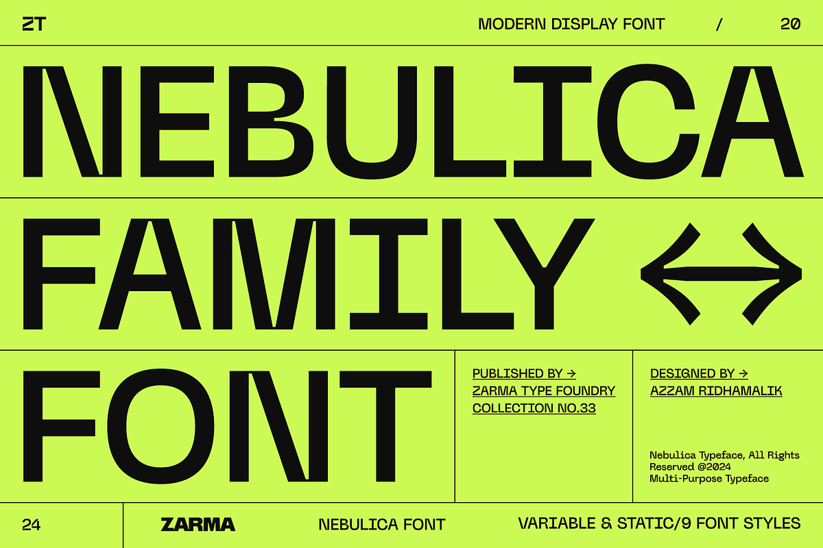 Nebulica - Geometric Family Font, a Sans Serif Font by Zarma Type (Photo 1 of 12)