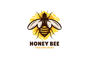 Honey Bee Logo Vector Design, a Branding & Logo Template by alanwarstd