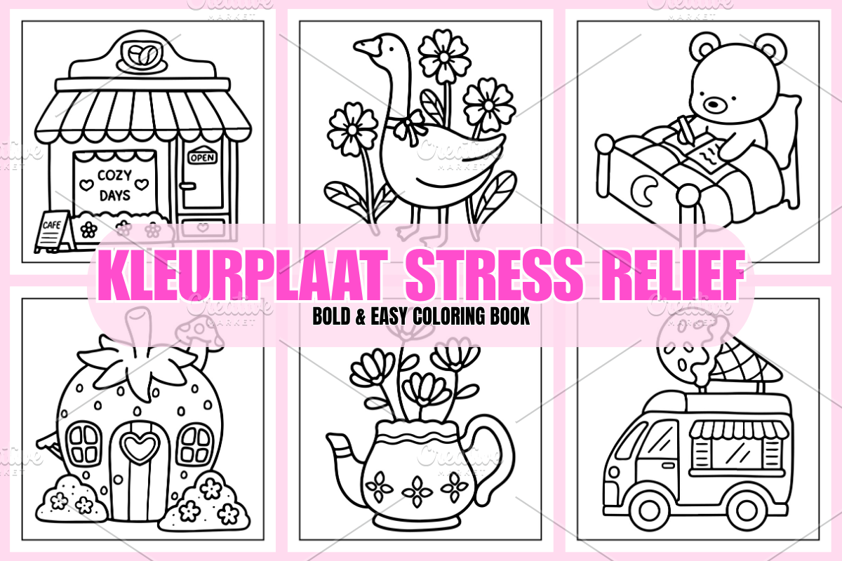 Kleurplaat Stress Relief, a Decorative Illustration by Coco Bloom (Photo 1 of 4)