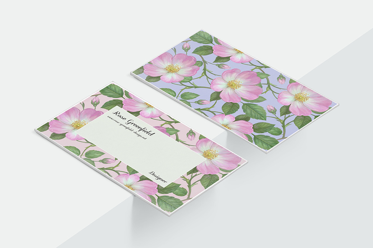 Pink Wild Rose PSD Business Card, a Business Card Template by Digital Space (Photo 2 of 6)