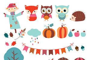 Autumn clip art set
