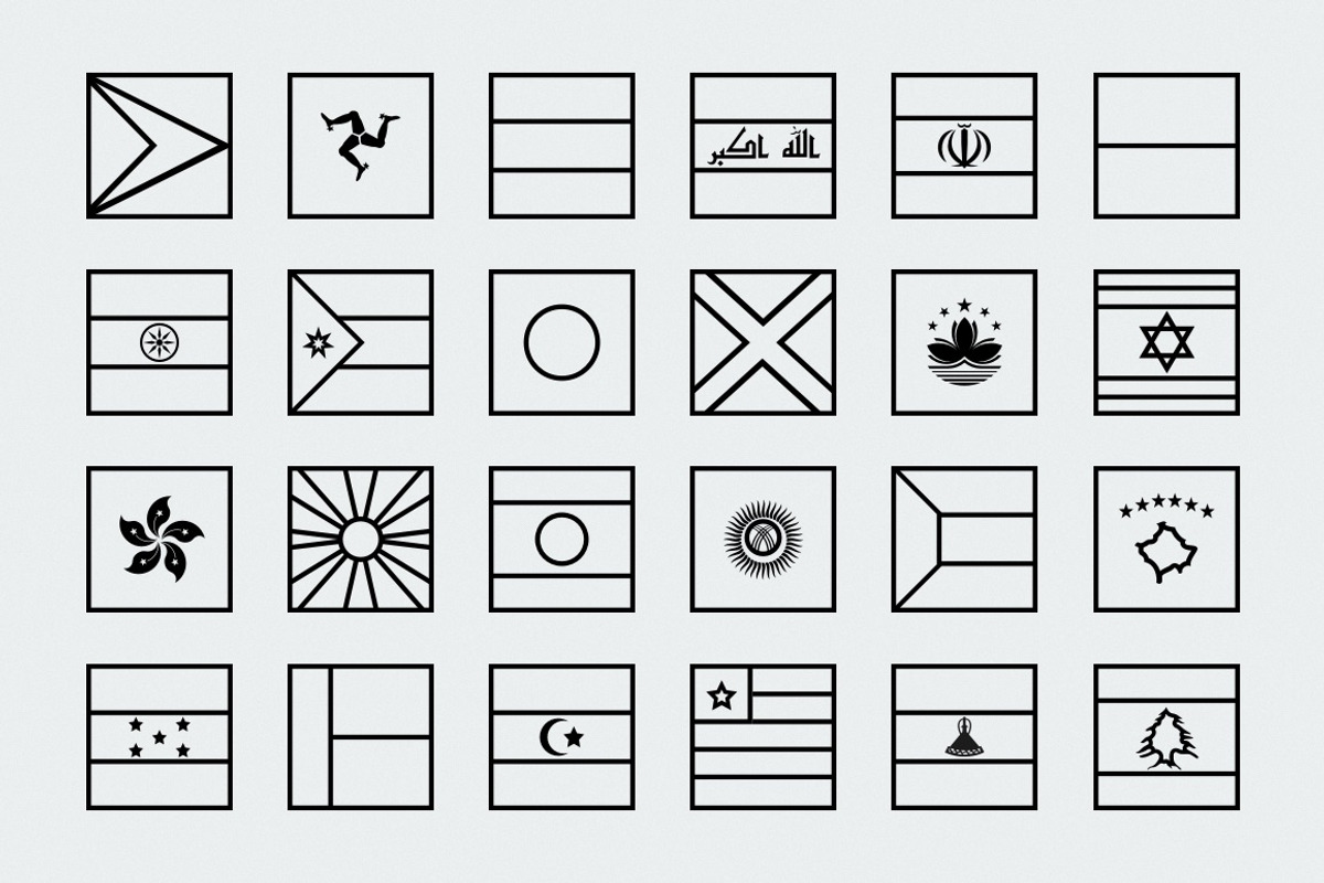 Outline square world flags, a Graphic by Xinh Studio (Photo 3 of 5)