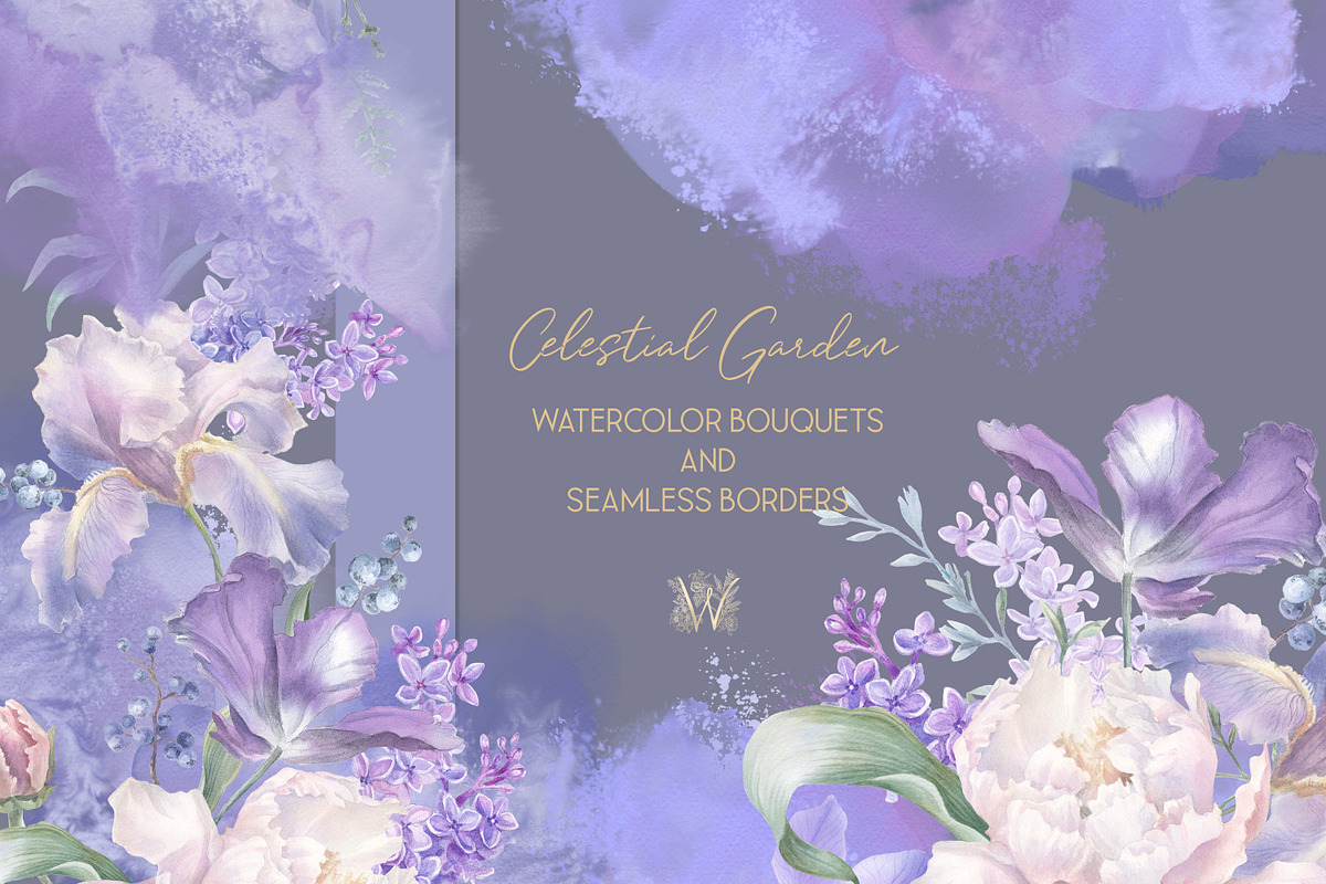 Iris Bouquets, wedding png, a Decorative Illustration by WonderWonder (Photo 6 of 10)