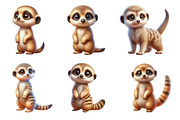 Watercolor Cute Baby Meerkat Clipart, an Illustration by CraftArtStudio (Thumbnail 2 of 5)