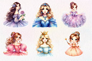 Cute Princess Clipart PNG, an Illustration by Dream Creation (Thumbnail 2 of 7)