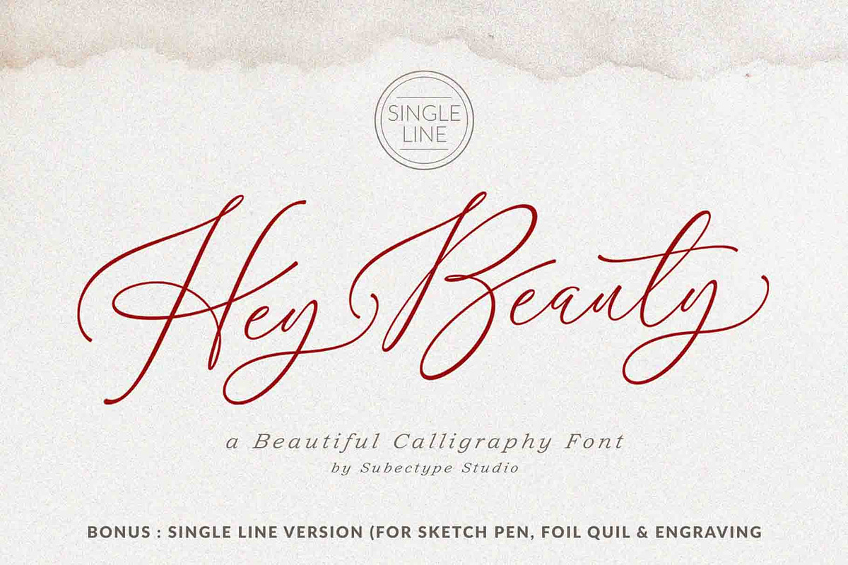 Hey Beauty - Modern Calligraphy font, a Script Font by Subectype Studio (Photo 1 of 7)