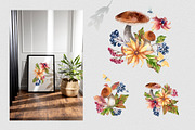 Autumn flowers watercolor clipart, an Illustration by Kate Lanbina (Thumbnail 4 of 22)