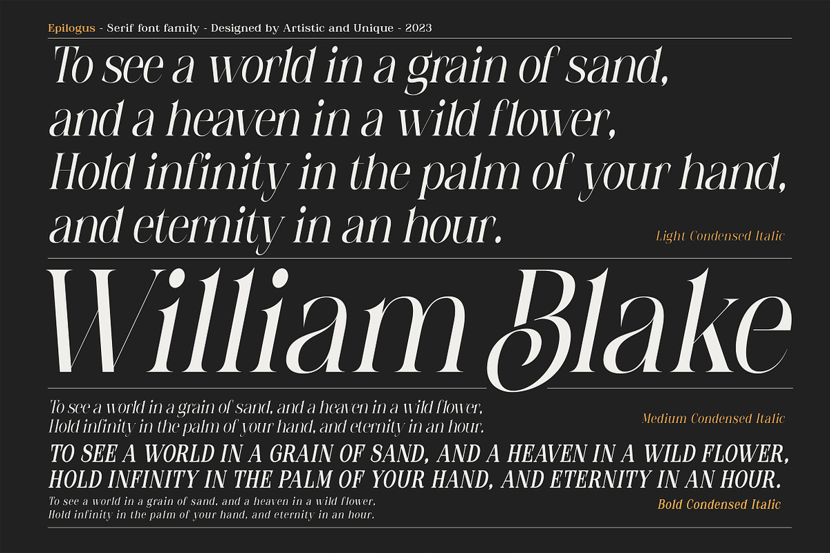 Epilogus - Serif font family, a Serif Font by Artistic & Unique (Photo 14 of 15)