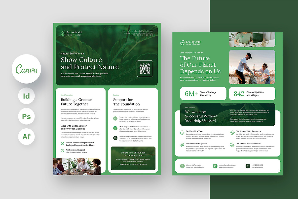 Ecology Foundation Flyer Template, a Flyer Template by artbart (Photo 1 of 9)