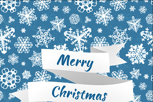 Merry Christmas Card With Snowflakes