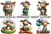 Whimsical Patriotic Sheep Clipart, an Illustration by OK Design (Thumbnail 2 of 6)