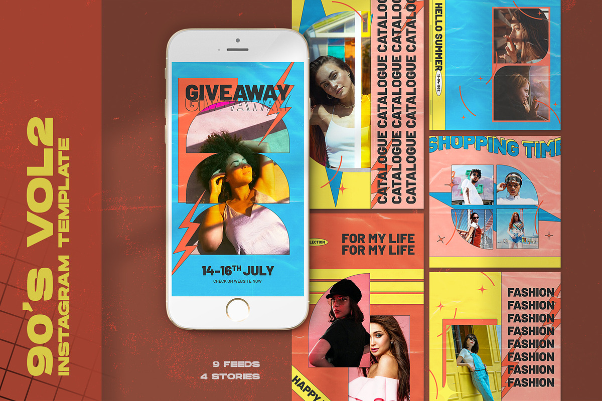 90's Vol2 Instagram Templates, a Social Media Template by Azruca (Photo 1 of 9)