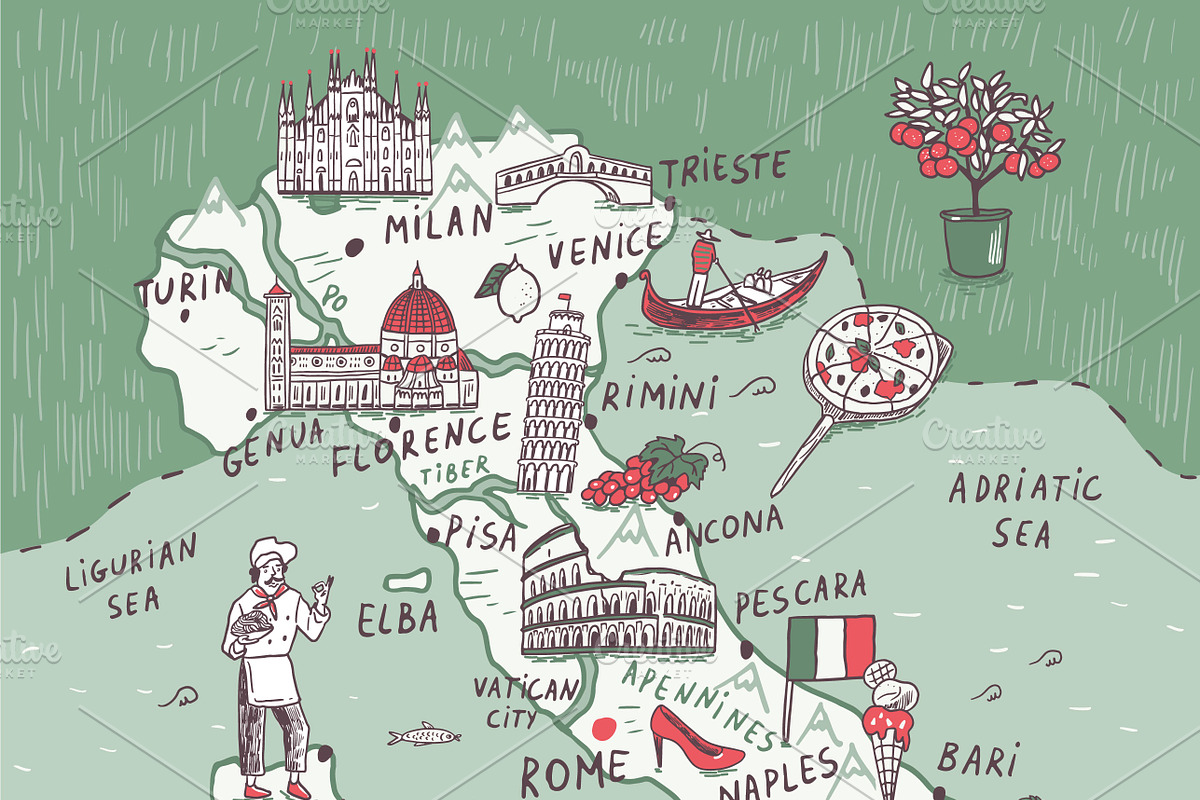 Italy Map, an Illustration by GooseFrol (Photo 4 of 10)