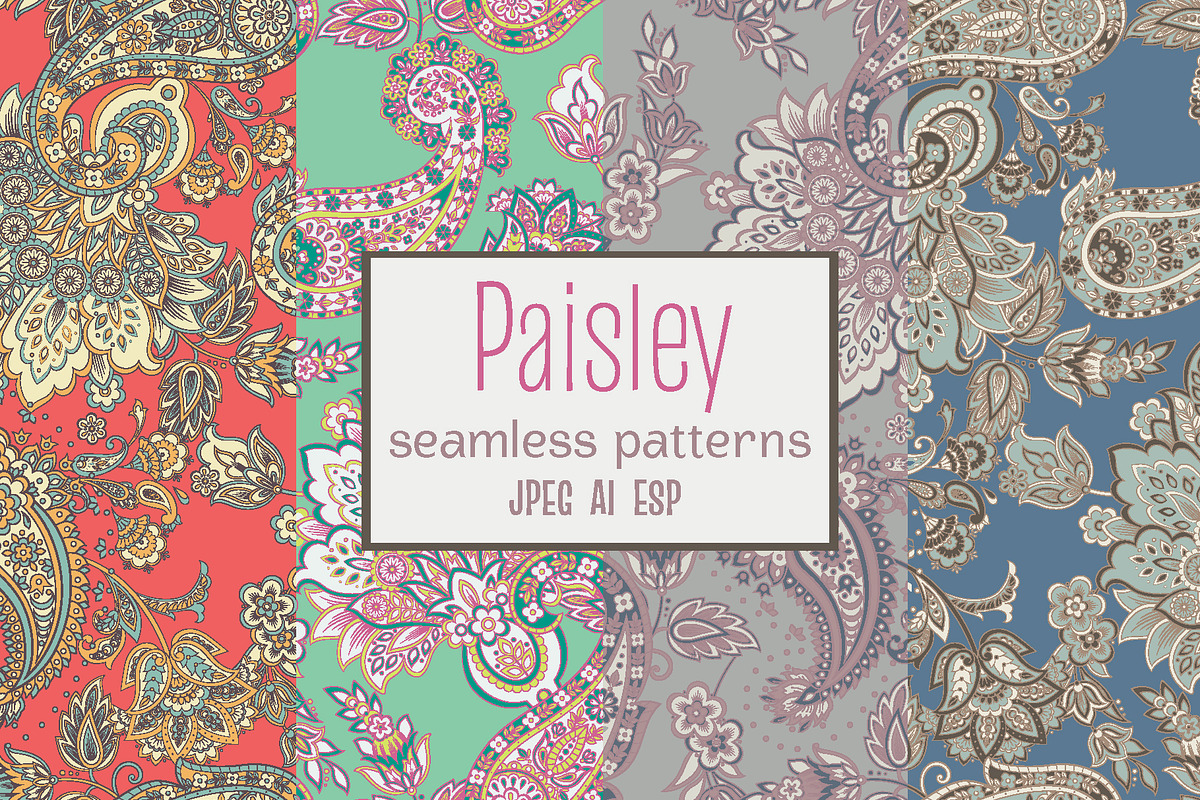 Paisley floral seamless pattern, a Pattern Graphic by antalogiya (Photo 1 of 5)