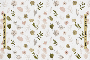 Minimal Florals Seamless Vector, a Pattern Graphic by one-touch