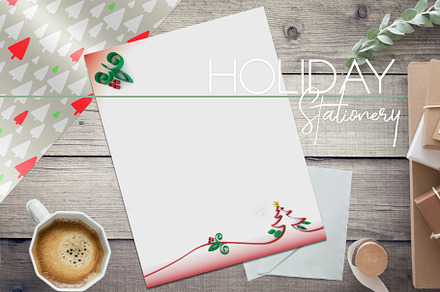 Paper Ribbon Christmas Stationery