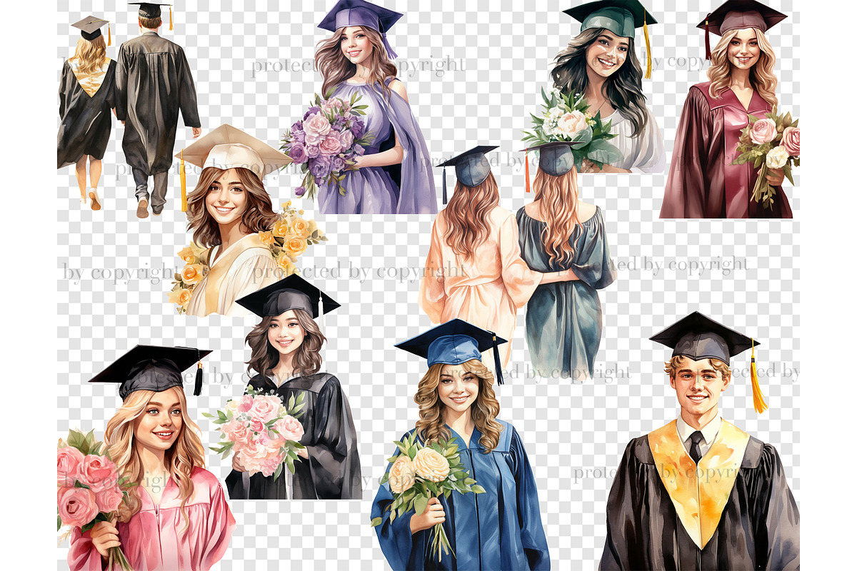 Graduation Clip Art | College Senior, an Education Illustration by GlamArtZhanna (Photo 4 of 4)