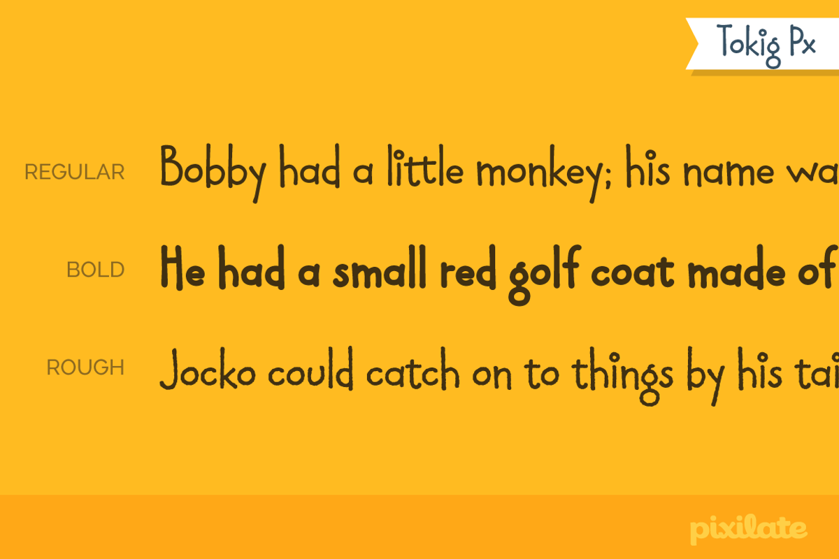 Tokig Px font family preview 4