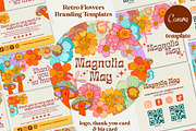 Retro Flowers Logo Canva Template, a Branding & Logo Template by Dear Darling Design (Thumbnail 1 of 7)