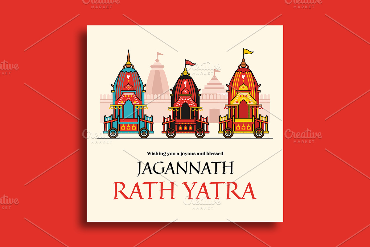 Jagannath Rath Yatra Banner Template, a Social Media Template by nandinigraphics (Photo 1 of 3)