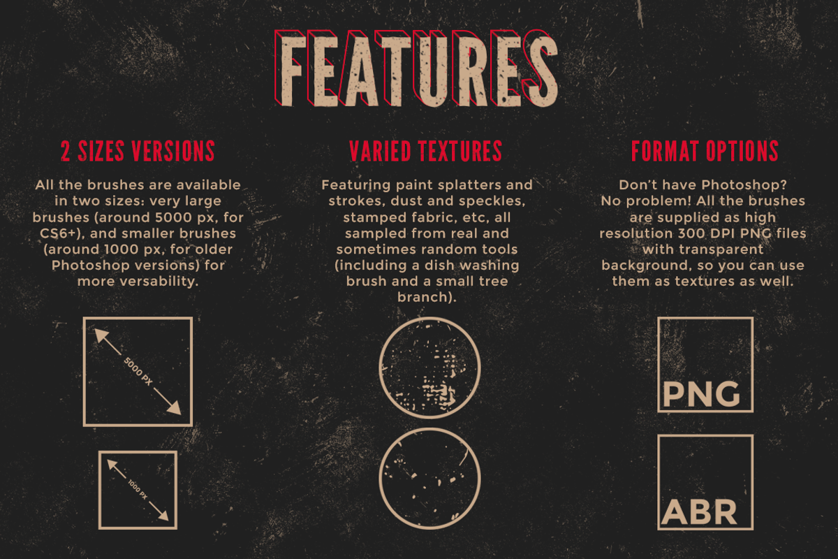 Subtle grunge Photoshop brushes, a Brush Add-On by MiksKS (Photo 7 of 9)