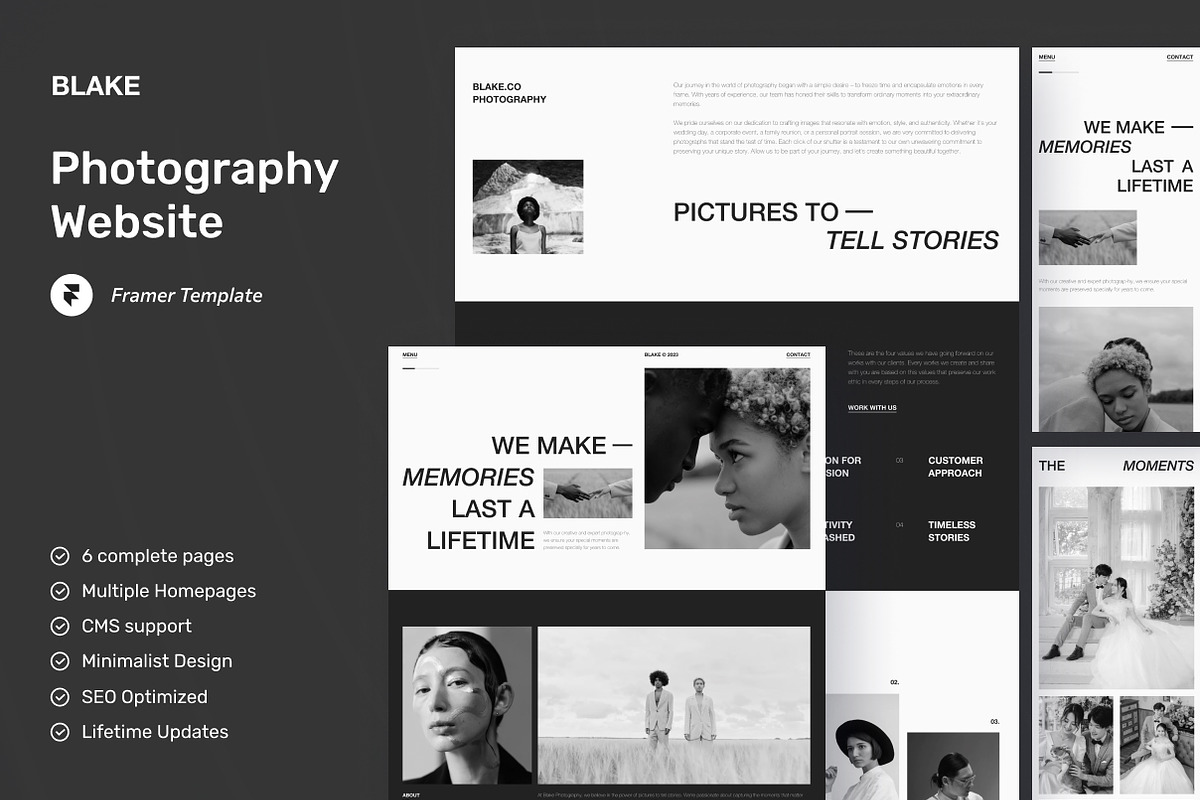 Blake - Photography Website Framer, a Websites & App Template by peterdraw (Photo 1 of 5)