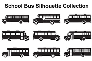 Student Bus Silhouette Pack, an Object Graphic by Creativeshirt