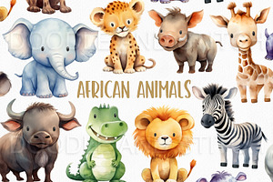 African Animal Clipart Illustrations