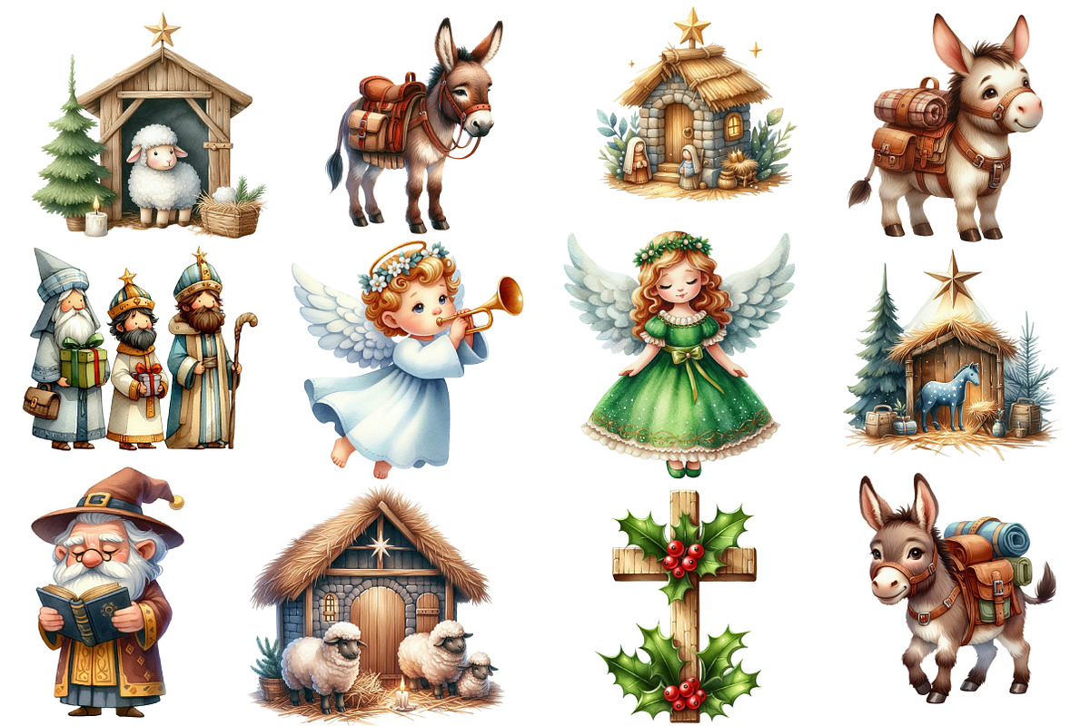 Christmas Nativity Sublimation Clipa, an Illustration by Designworld (Photo 6 of 6)