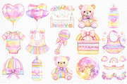 Pastel Baby Clipart Watercolor, an Illustration by Craft Nest (Thumbnail 6 of 9)