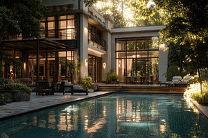 Luxury home with pool and garden, a Photo by Pavel_design