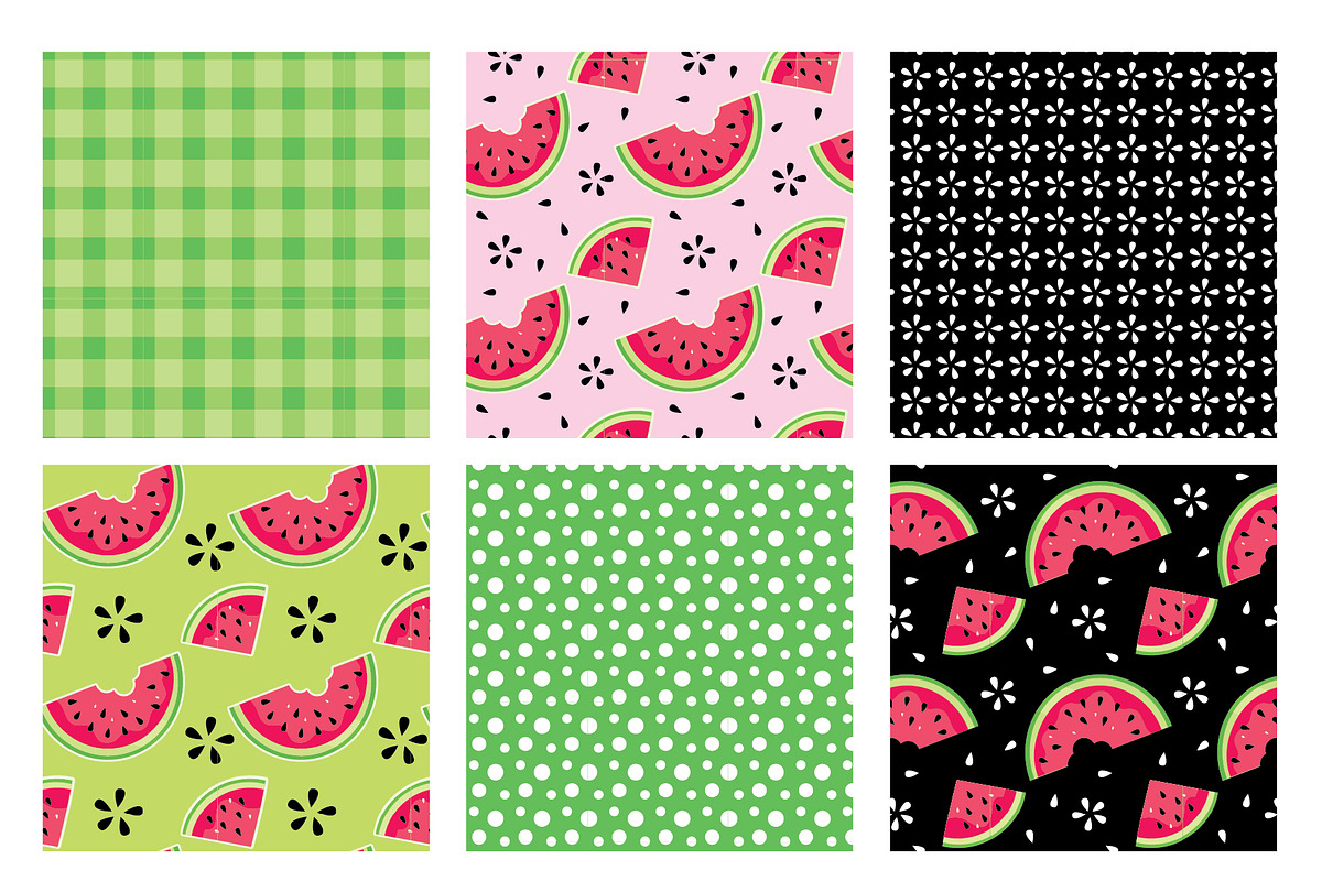 Juicy Watermelon Seamless Patterns, a Social Media Template by KT Art & Design (Photo 2 of 6)